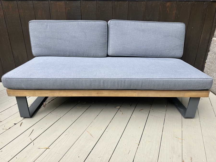 Alicante II Gray Metal And Wooden Outdoor Loveseat By World Market 63'W X 31.5'D X 31.25'H
