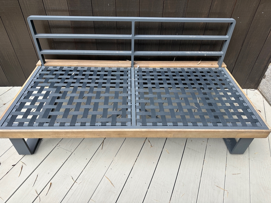 Alicante II Gray Metal And Wooden Outdoor Loveseat By World Market 63'W X 31.5'D X 31.25'H [Photo 4]