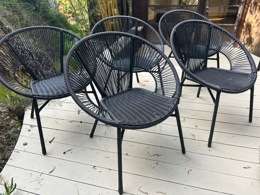 (5) Camden Round All Weather Wicker Outdoor Chairs By World Market 30'W X 32'H [Photo 4]