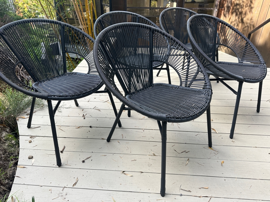 (5) Camden Round All Weather Wicker Outdoor Chairs By World Market 30'W X 32'H [Photo 5]