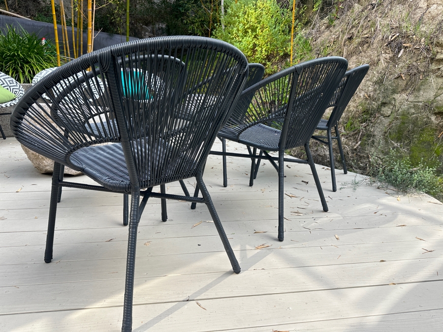 (5) Camden Round All Weather Wicker Outdoor Chairs By World Market 30'W X 32'H [Photo 6]