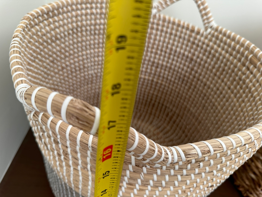 Pair Of Large Woven Storage Baskets With Handles 17'H & 21'H [Photo 6]