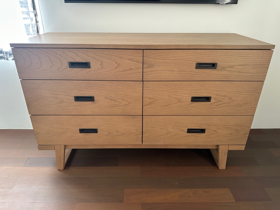 Crate & Barrel 6-Drawer Chest Of Drawers Dresser 56W X 20D X 35H [Photo 2]