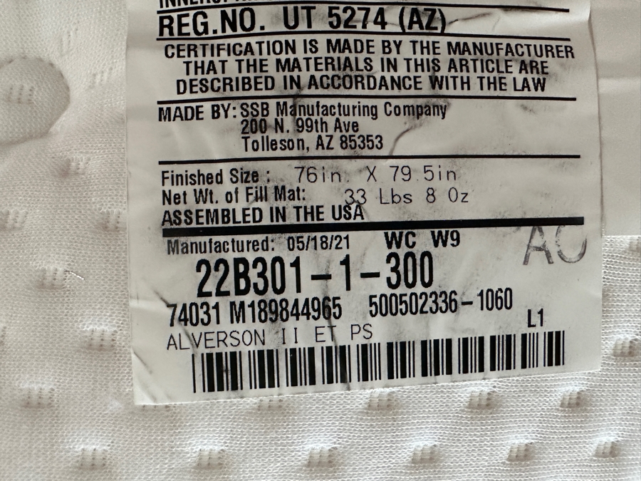 Stunning Live Edge Wooden King Size Bed With Like New Serta Sleeptrue Alverson II Plush Euro Top Mattress [Photo 19]