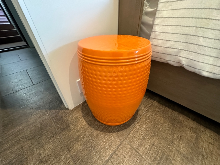 Orange Metal Side Table 15W X 19H [Photo 2]