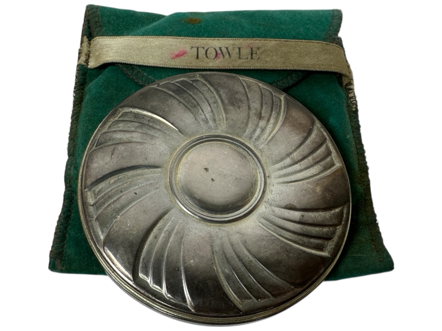 Vintage Towle Sterling Silver Compact Mirror 3.25'W 69.7g