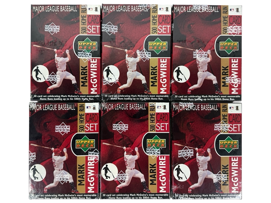 (6) Factory Sealed Upper Deck Mark McGwire 500 Home Run Baseball Trading Cards 1999