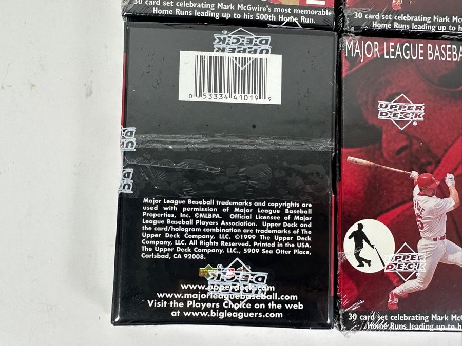 (6) Factory Sealed Upper Deck Mark McGwire 500 Home Run Baseball Trading Cards 1999 [Photo 3]