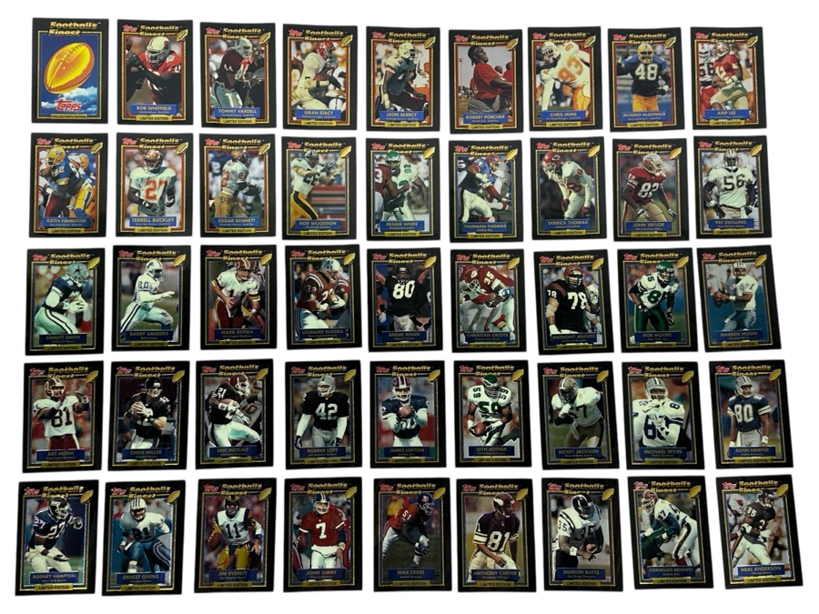 Vintage 1992 Complete Set Of (44) Topps Football's Finest Limited Edition Rookie Trading Cards