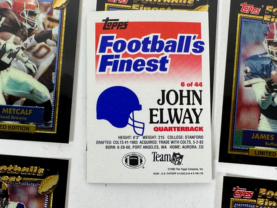 Vintage 1992 Complete Set Of (44) Topps Football's Finest Limited Edition Rookie Trading Cards [Photo 12]