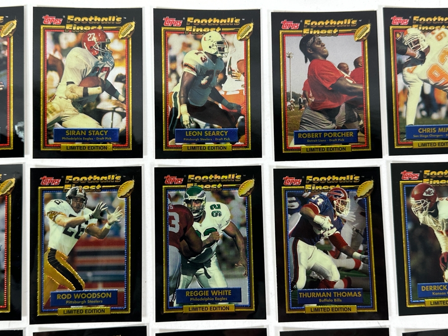 Vintage 1992 Complete Set Of (44) Topps Football's Finest Limited Edition Rookie Trading Cards [Photo 4]