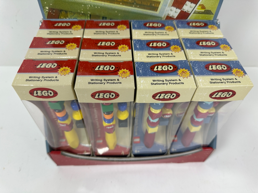 Vintage 2005 New Old Stock 50th Anniversary Edition LEGO Pens Merchandiser With (12) Pens By The CDM Company [Photo 2]