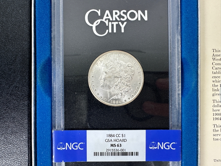Uncirculated 1884 CC Carson City Morgan Silver Dollar From The GSA Hoard Professionally Graded By NGC MS63 [Photo 4]