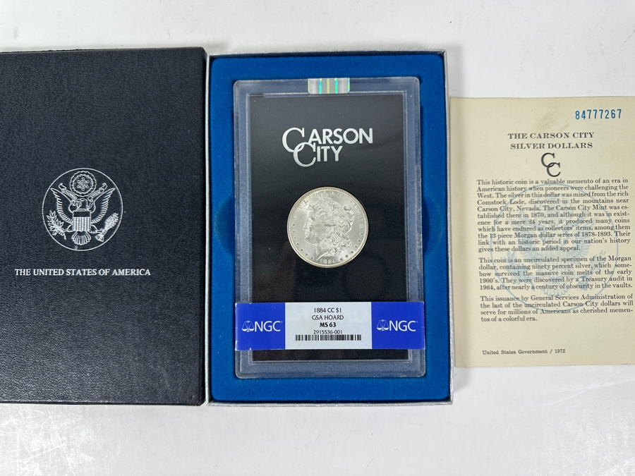 Uncirculated 1884 CC Carson City Morgan Silver Dollar From The GSA Hoard Professionally Graded By NGC MS63 [Photo 2]