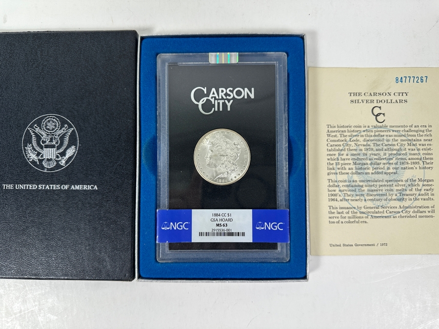 Uncirculated 1884 CC Carson City Morgan Silver Dollar From The GSA Hoard Professionally Graded By NGC MS63 [Photo 3]