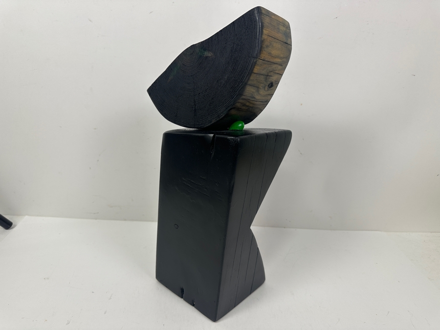 Jennifer Nehrbass 'Cairn 1' Stained Wooden Sculpture 2019 Signed On Bottom 8'W x 14.5'H [Photo 3]