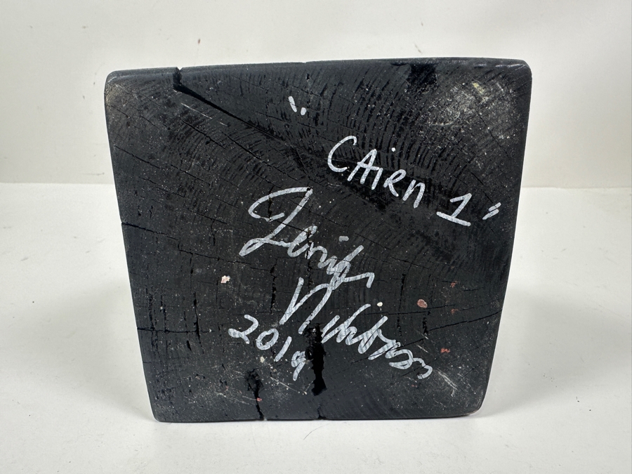 Jennifer Nehrbass 'Cairn 1' Stained Wooden Sculpture 2019 Signed On Bottom 8'W x 14.5'H [Photo 8]