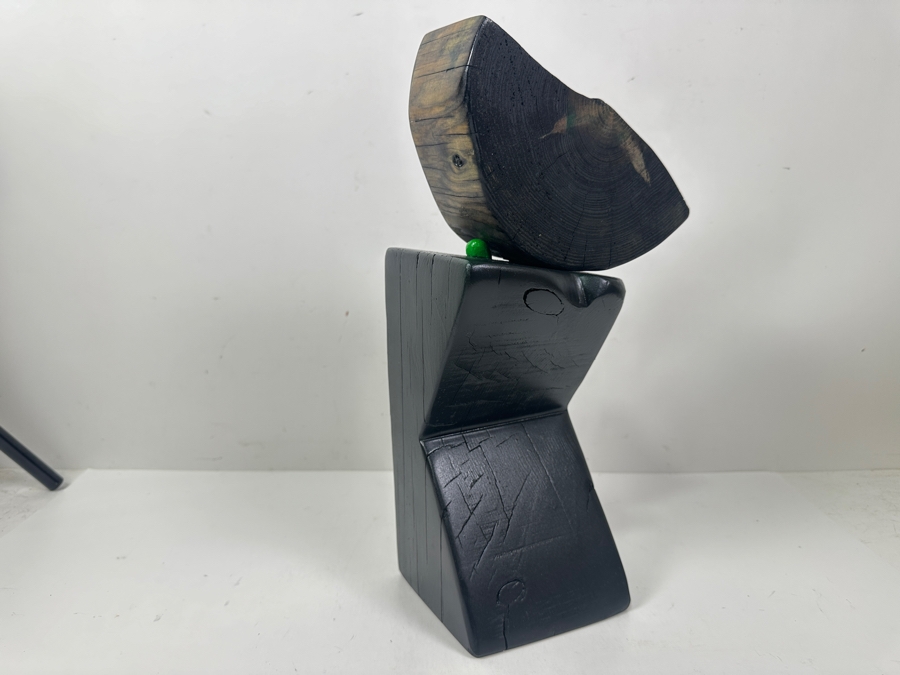 Jennifer Nehrbass 'Cairn 1' Stained Wooden Sculpture 2019 Signed On Bottom 8'W x 14.5'H [Photo 7]