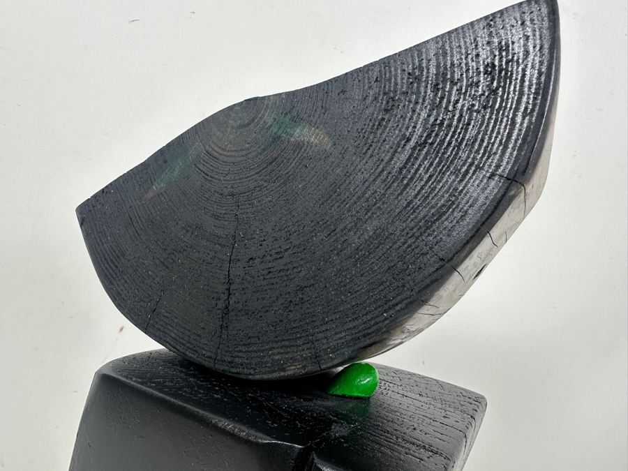 Jennifer Nehrbass 'Cairn 1' Stained Wooden Sculpture 2019 Signed On Bottom 8'W x 14.5'H [Photo 4]