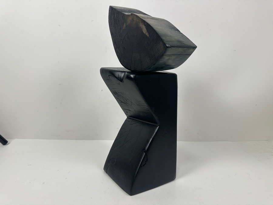 Jennifer Nehrbass 'Cairn 1' Stained Wooden Sculpture 2019 Signed On Bottom 8'W x 14.5'H [Photo 6]