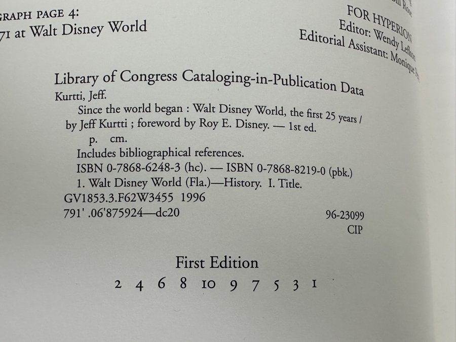 First Edition Book Since The World Began - Walt Disney World The First 24 Years And Vintage Disneyland Goofy Button [Photo 6]