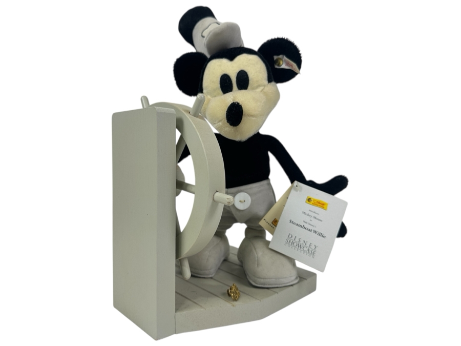 Vintage 1999 Limited Edition Steiff Mickey Mouse As Walt Disney's Steamboat Willie Disney Showcase Collection With Original Box