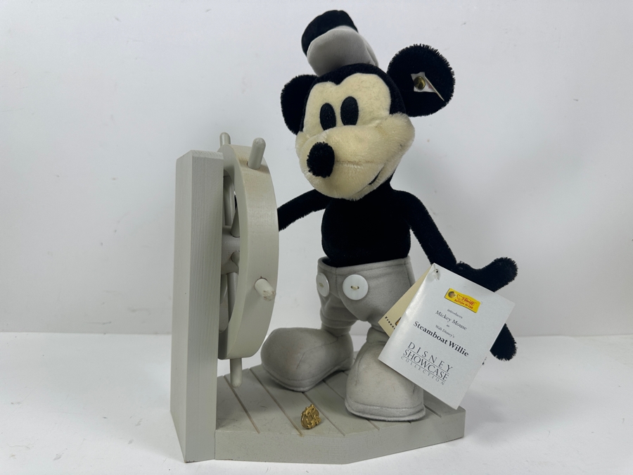 Vintage 1999 Limited Edition Steiff Mickey Mouse As Walt Disney's Steamboat Willie Disney Showcase Collection With Original Box [Photo 3]