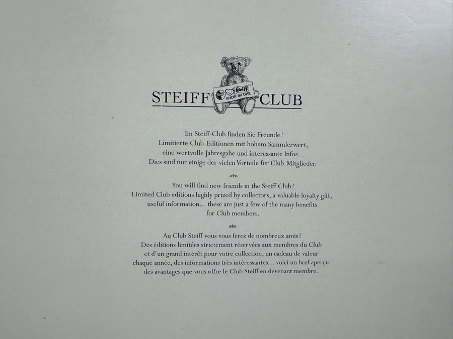 Vintage 1999 Limited Edition Steiff Mickey Mouse As Walt Disney's Steamboat Willie Disney Showcase Collection With Original Box [Photo 16]