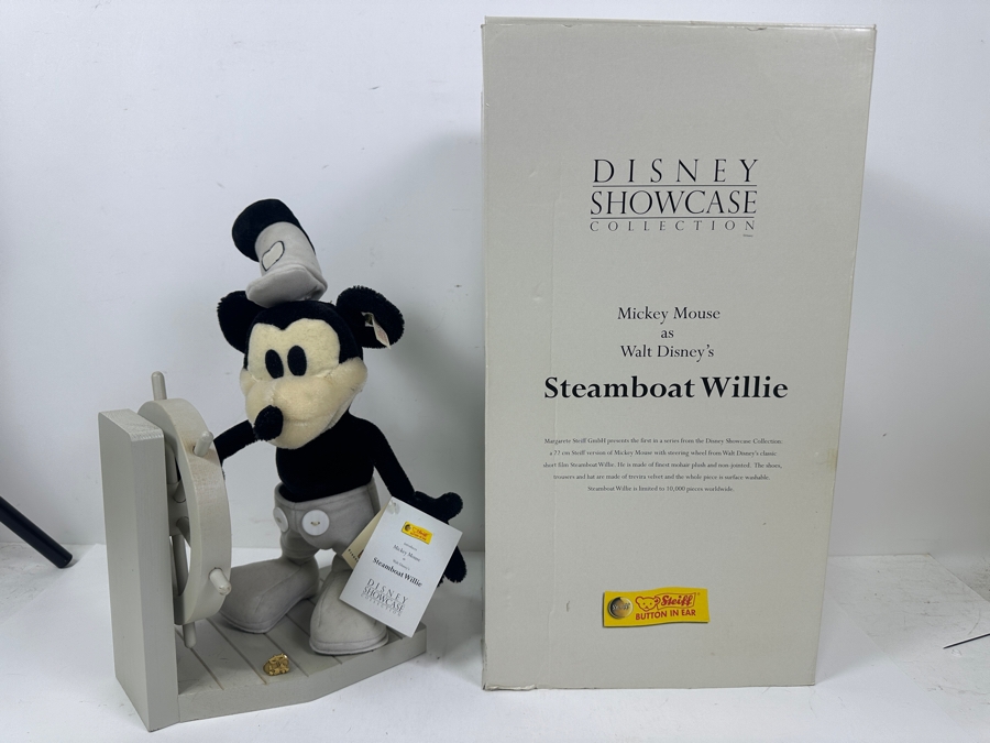 Vintage 1999 Limited Edition Steiff Mickey Mouse As Walt Disney's Steamboat Willie Disney Showcase Collection With Original Box [Photo 12]