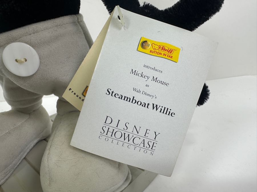 Vintage 1999 Limited Edition Steiff Mickey Mouse As Walt Disney's Steamboat Willie Disney Showcase Collection With Original Box [Photo 5]