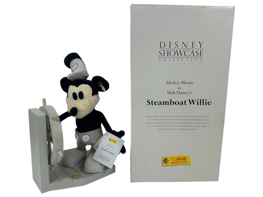 Vintage 1999 Limited Edition Steiff Mickey Mouse As Walt Disney's Steamboat Willie Disney Showcase Collection With Original Box [Photo 2]