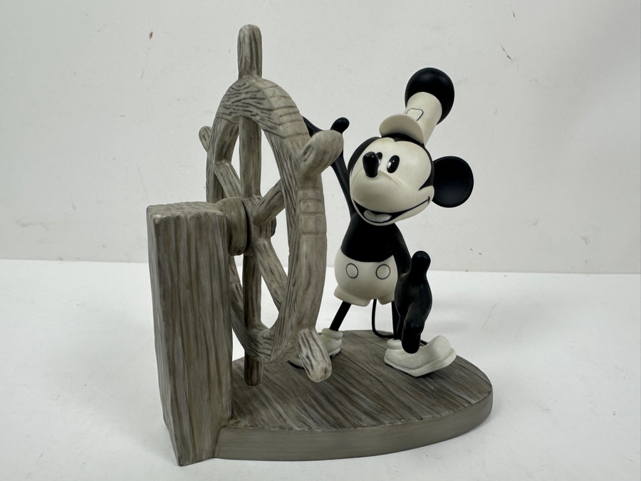 Walt Disney Classics Collection Walt Disney Collectors Society 5 Year Anniversary Sculpture Mickey's Debut Steamboat Willie With Original Box 5W X 3.5D X 5H [Photo 2]