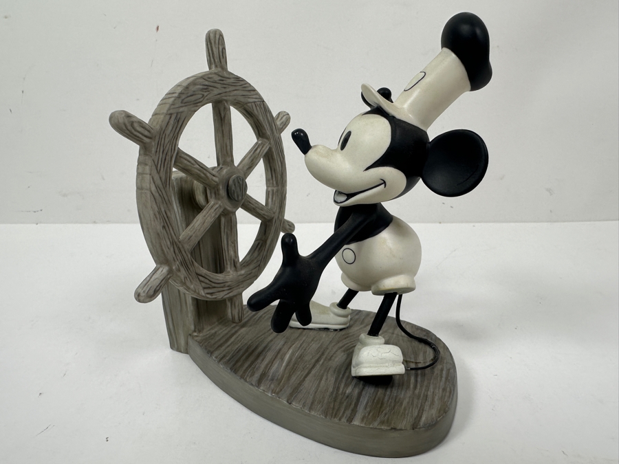 Walt Disney Classics Collection Walt Disney Collectors Society 5 Year Anniversary Sculpture Mickey's Debut Steamboat Willie With Original Box 5W X 3.5D X 5H [Photo 5]