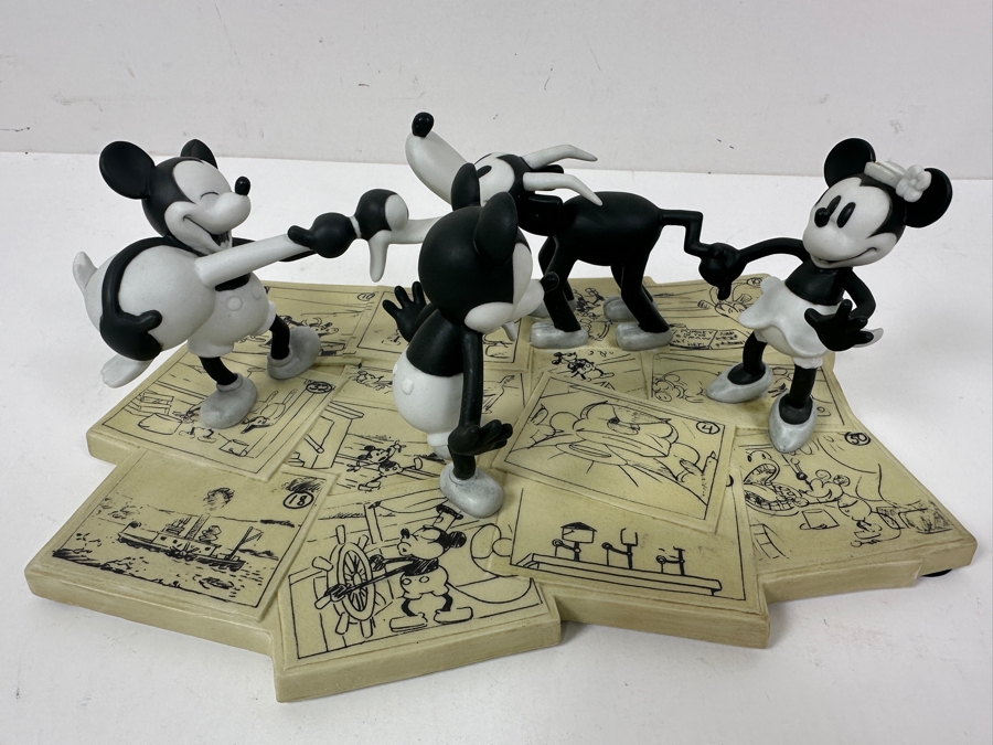 Limited Edition Walt Disney's Mickey Mouse In Steamboat Willie Steamboat Willie Model Sheet Figural Scene Figurine From The Walt Disney Gallery With Original Box 10W X 7.5D X 3.5H [Photo 9]