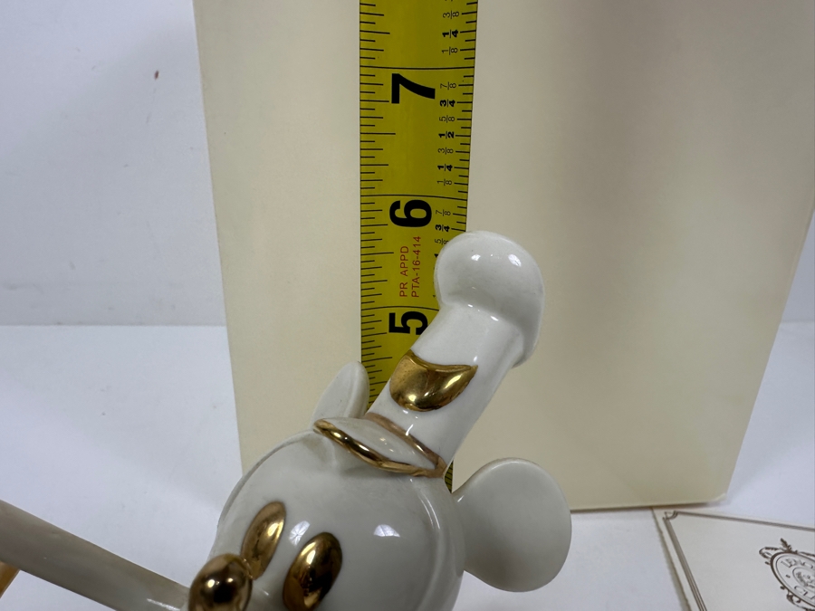 LENOX Mickey Mouse As Steamboat Willie Figurine Sculpture Decorated By Hand With Pure 24k Gold From The Disney Showcase Collection With Original Box [Photo 12]