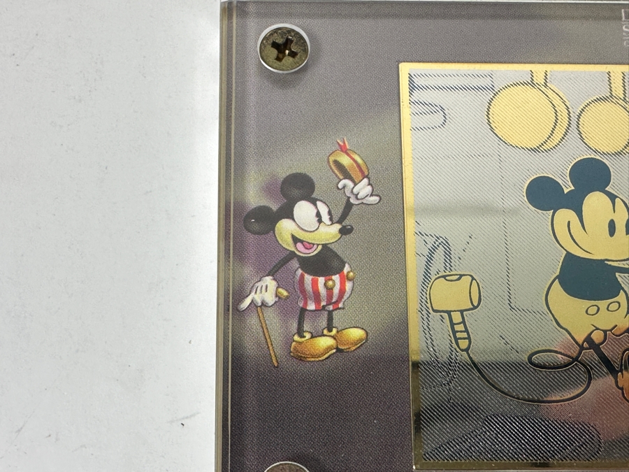 Disney Showcase Collection Authentic Images Limited Edition 24k Gold Plated Walt Disney's Mickey Mouse In Steamboat Willie Set Of Three Cards With Binder Estimate $400 [Photo 16]