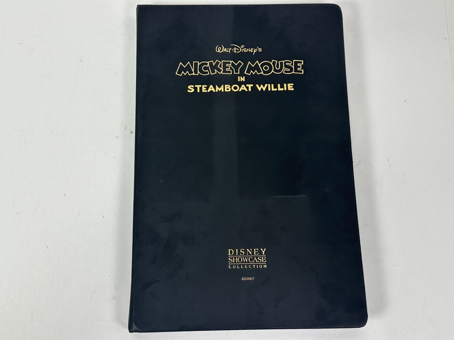 Disney Showcase Collection Authentic Images Limited Edition 24k Gold Plated Walt Disney's Mickey Mouse In Steamboat Willie Set Of Three Cards With Binder Estimate $400 [Photo 19]