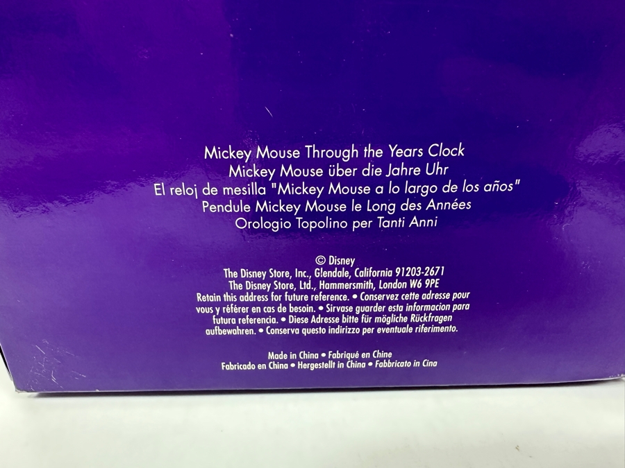 Mickey Mouse Through The Years Clock From The Disney Store With Original Box 6W X 4H [Photo 9]