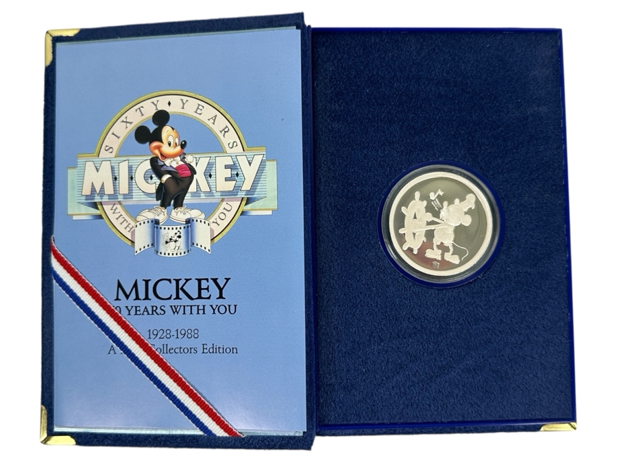 Limited Edition 99.9% Pure Silver 1 Troy Ounce Mickey Mouse Sixty Years Collection Edition Coin