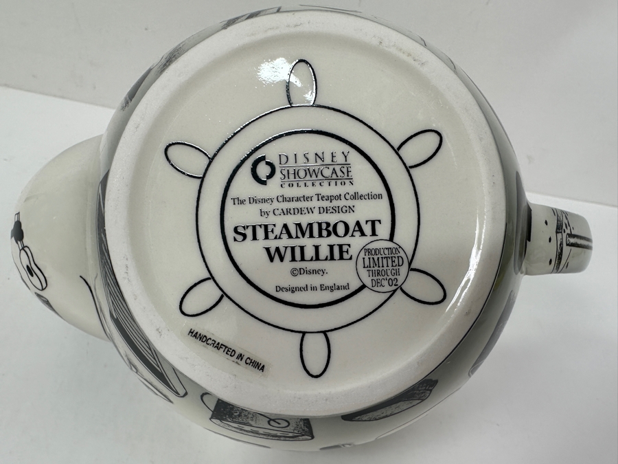 Disney Showcase Collection Limited Edition Steamboat Willie Teapot By Cardew Design With Original Box 9.5W X 6.5H [Photo 8]