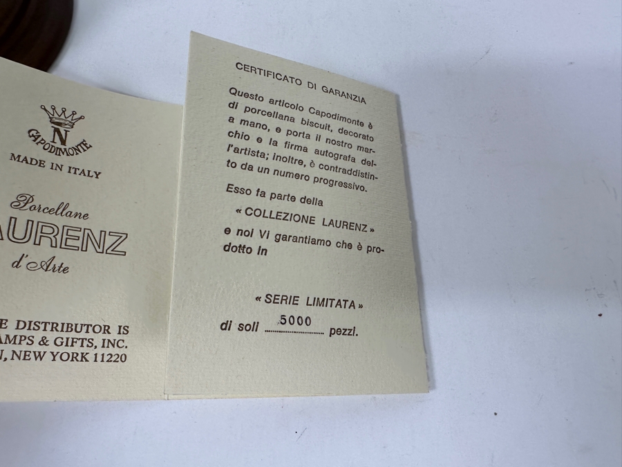 Limited Edition Porcellane D'Arte Italy Capodimonte Walt Disney's Mickey Mouse 1928 Steamboat Willie Figurine With Cert And Original Box 6H [Photo 15]