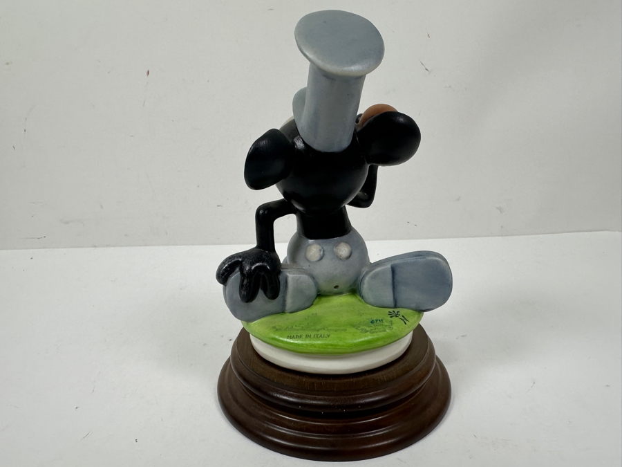 Limited Edition Porcellane D'Arte Italy Capodimonte Walt Disney's Mickey Mouse 1928 Steamboat Willie Figurine With Cert And Original Box 6H [Photo 7]