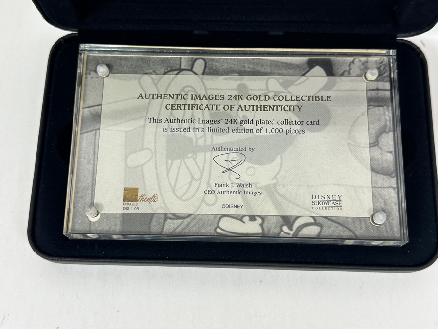 Authentic Images 24k Gold Plated Collectible Collector Card Limited To 1,000 Walt Disney's Mickey Mouse Steamboat Willie 1928 [Photo 5]