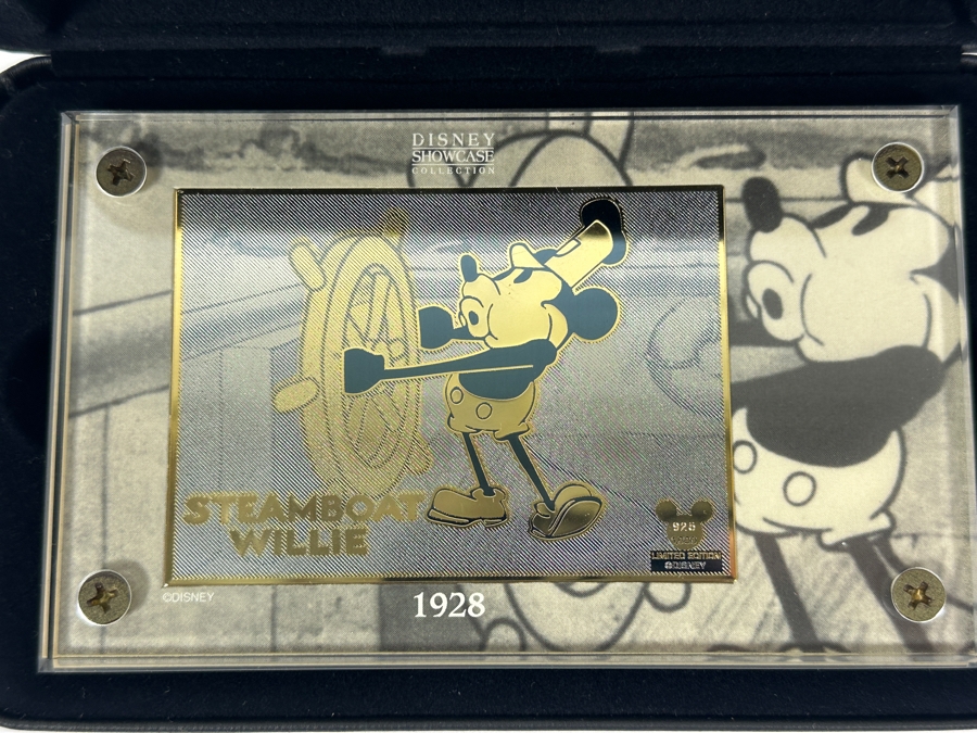 Authentic Images 24k Gold Plated Collectible Collector Card Limited To 1,000 Walt Disney's Mickey Mouse Steamboat Willie 1928 [Photo 3]