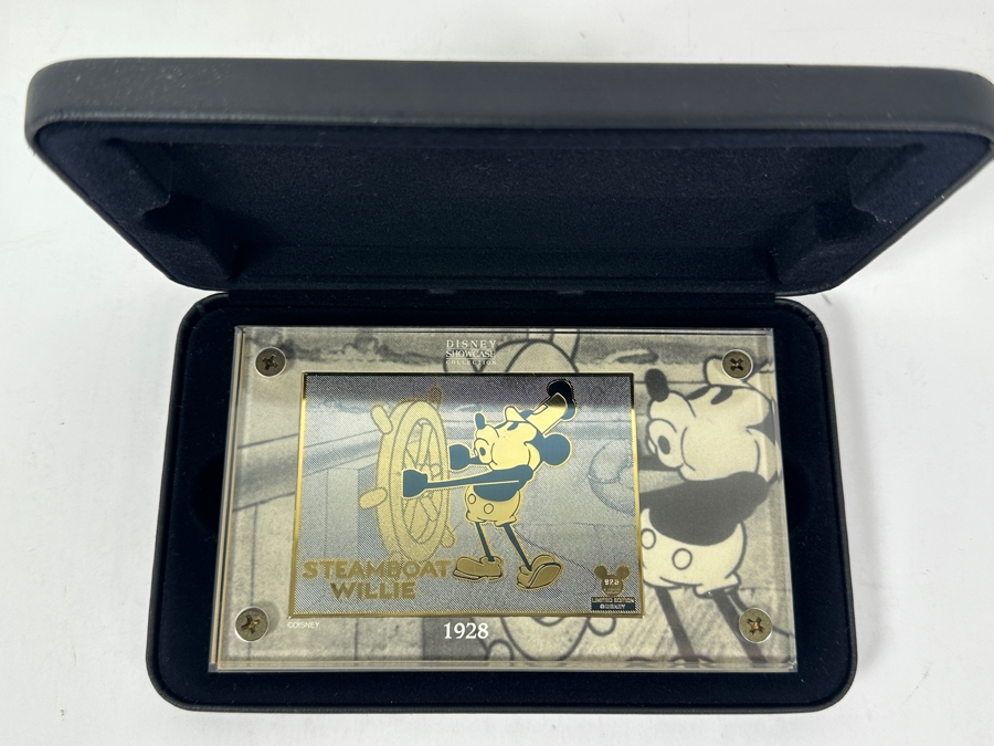 Authentic Images 24k Gold Plated Collectible Collector Card Limited To 1,000 Walt Disney's Mickey Mouse Steamboat Willie 1928 [Photo 2]