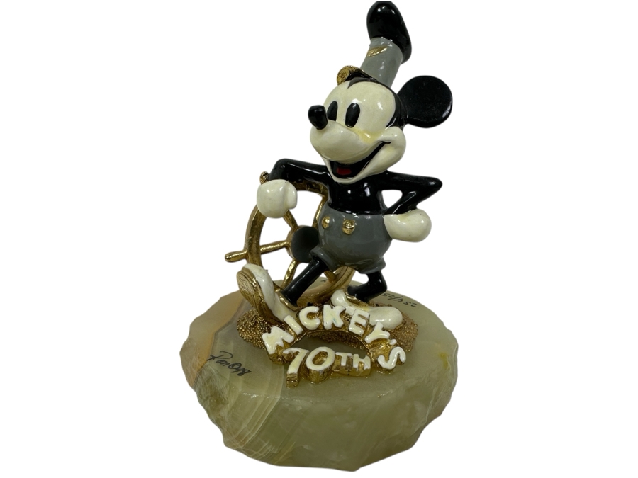 Limited Edition Ron Lee Disney Steamboat Willie Mickey Mouse's 70th Birthday Figurine 4H