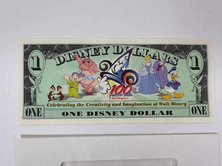 (1) Vintage 2002 Steamboat Willie 1928 Mickey Mouse $1 Disney Dollar [Photo 4]