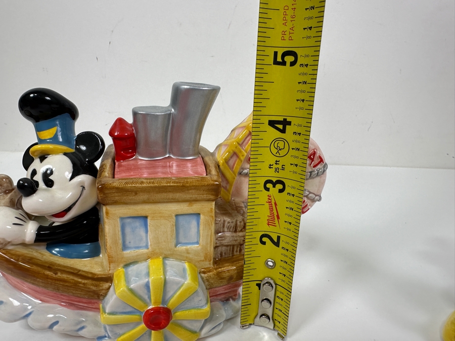 Enesco (1) Steamboat Willie Mini Teapot With Original Box & (1) Pair Of Steamboat Willie Salt & Pepper Shakers With Original Box [Photo 8]