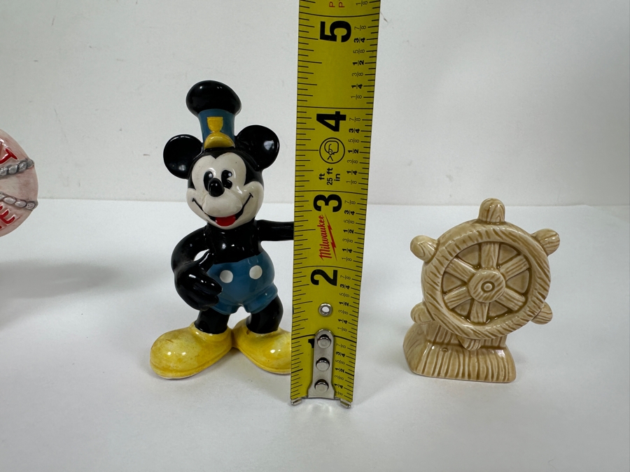 Enesco (1) Steamboat Willie Mini Teapot With Original Box & (1) Pair Of Steamboat Willie Salt & Pepper Shakers With Original Box [Photo 9]
