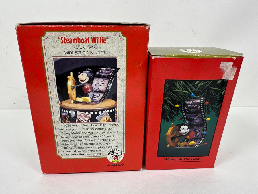 Enesco 'Steamboat Willie' Mini Action Musical Box With Original Box And Mickey At The Helm Steamboat Willie Ornament With Original Box [Photo 13]